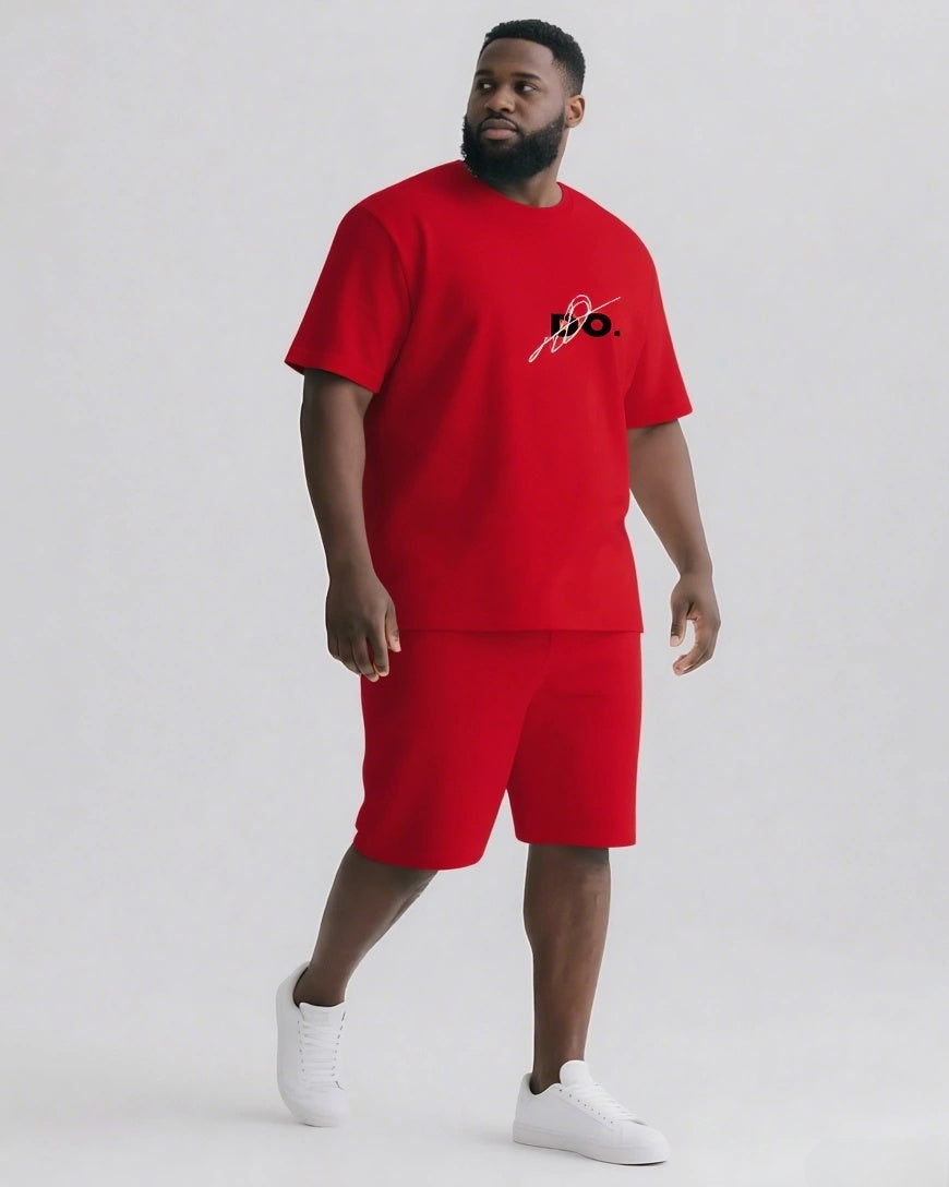 Big & Tall Graphic Streetwear Two-piece Set for big men view 10