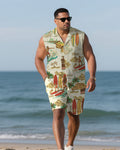 Big & Tall Hawaiian Shirt Shorts Set for big men view 1