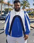 Big & Tall Western Striped Patchwork Men's Clothing for big men