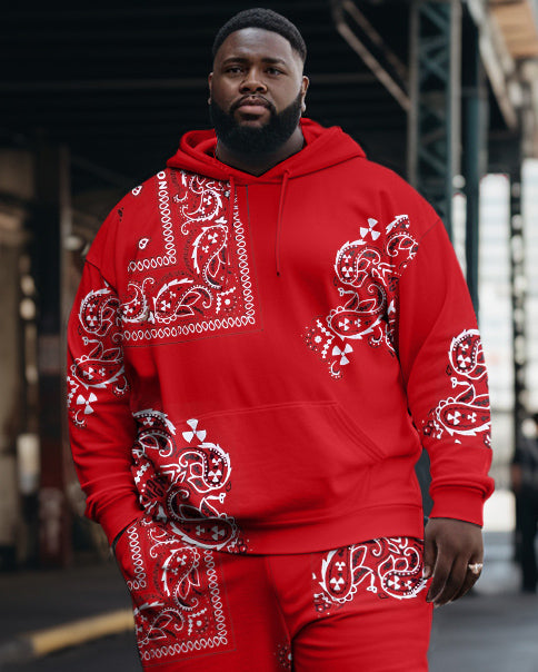 Big & Tall Vintage Hoodie Sweatpants Set for big men view 2
