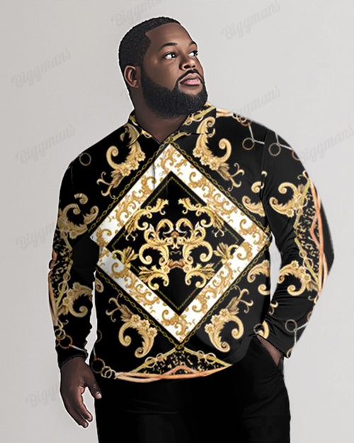 Big & Tall Graphic Polo Pants Set for big men view 2