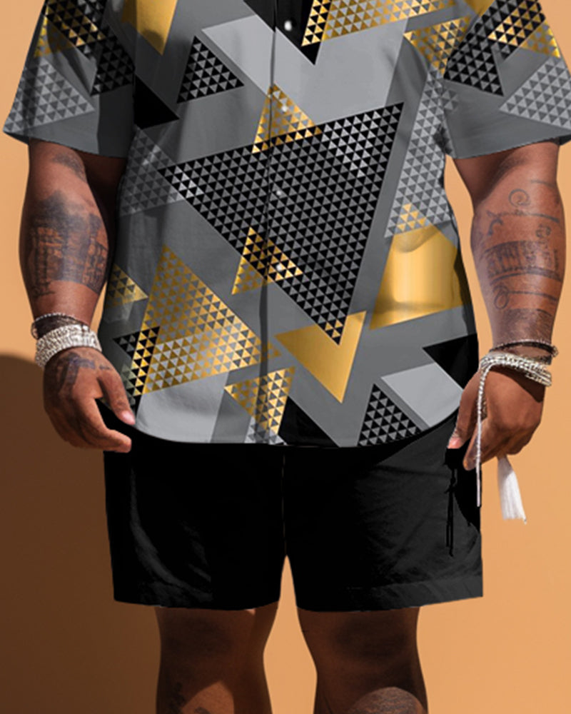 Big & Tall Geometric Graphic Jeans for big men view 3