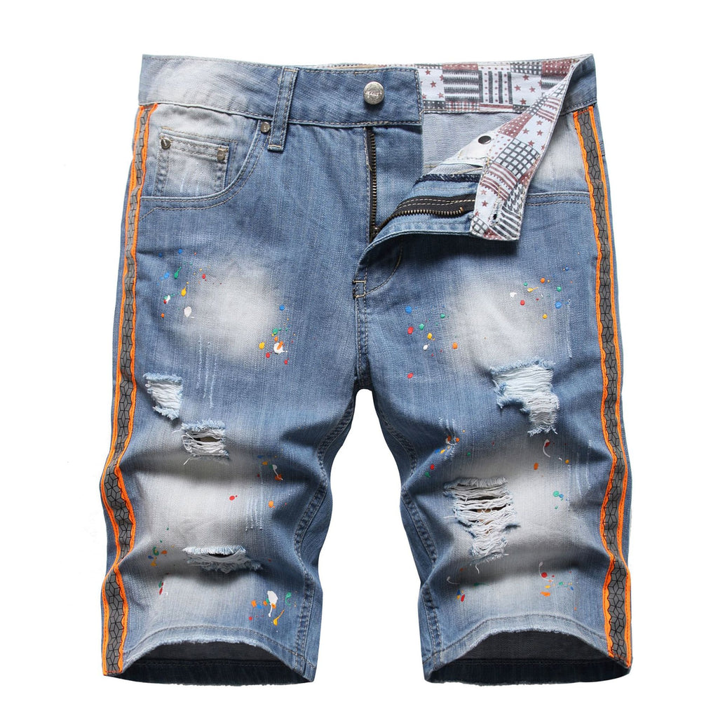 Big & Tall Denim Graffiti Splash Ink Jeans for big men view 2