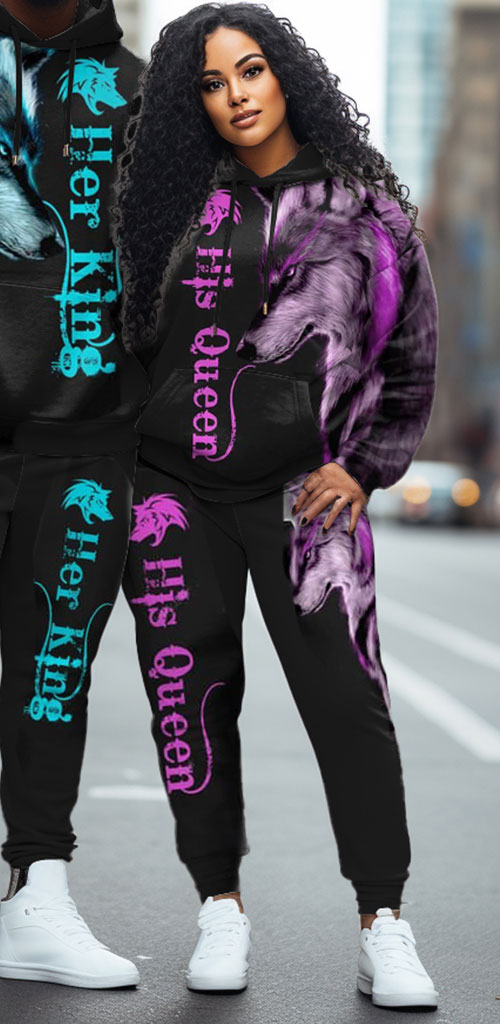 Big & Tall Graphic Streetwear Hoodie Sweatpants Set for big men view 3