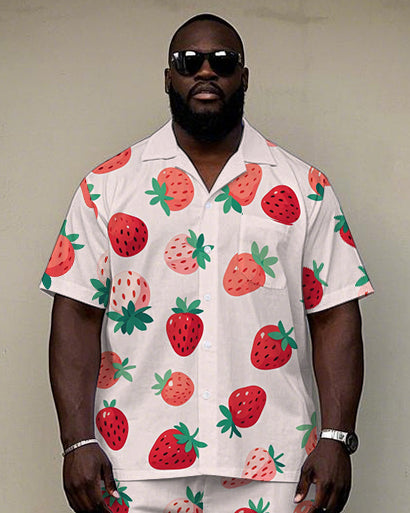 Big & Tall Hawaiian T-Shirt Shorts Set for big men view 2