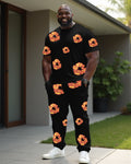 Big & Tall Floral T-Shirt Pants Set for big men view 3
