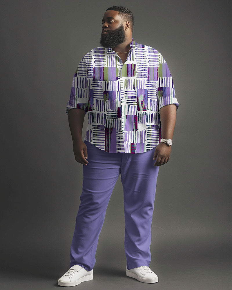 Big & Tall Graphic Graffiti T-Shirt Pants Set for big men view 1