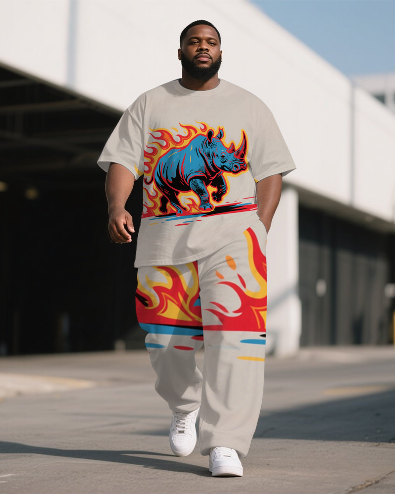 Big & Tall Streetwear T-Shirt Pants Set for big men view 1