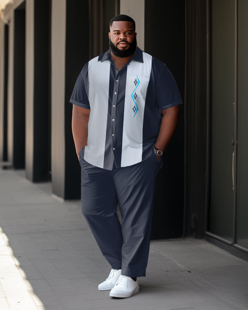 Big & Tall Colorblock T-Shirt Pants Set for big men view 1
