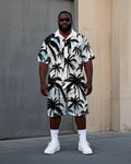 Big & Tall Hawaiian Tropical T-Shirt Shorts Set for big men view 1