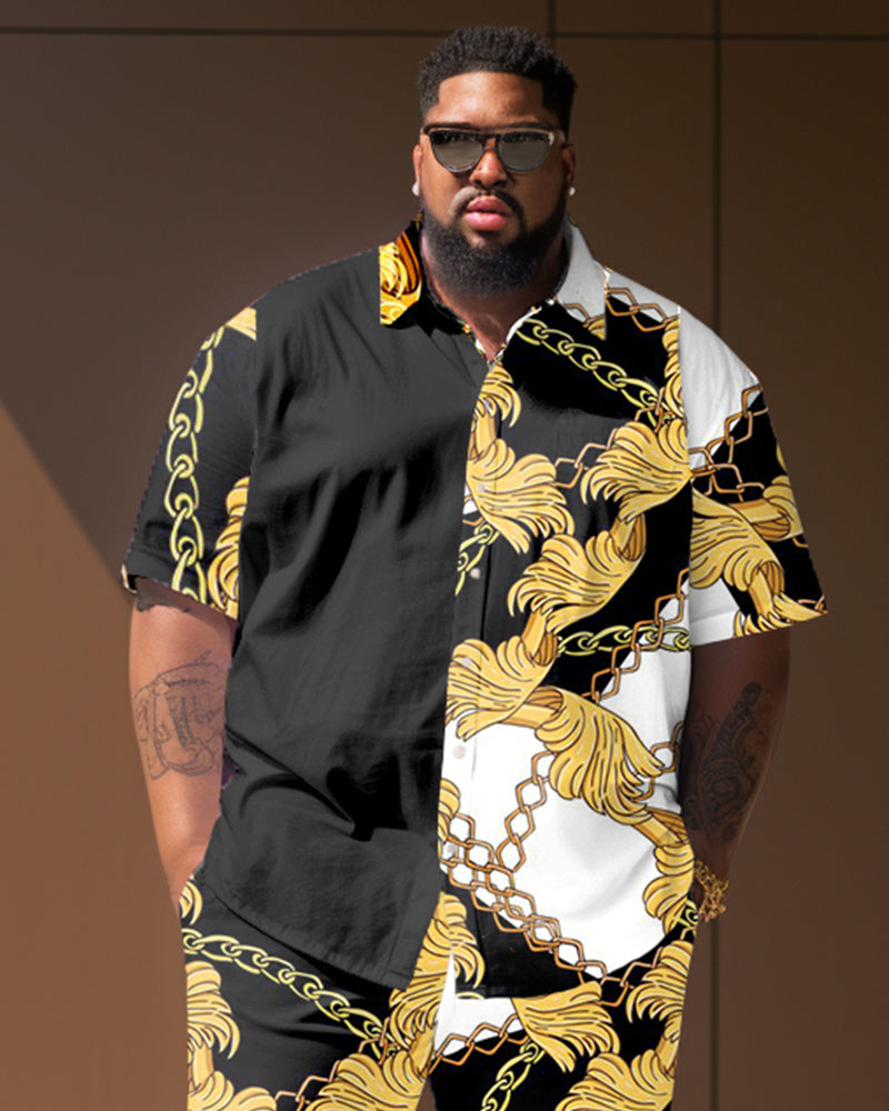 Big & Tall Vintage T-Shirt Shorts Set for big men view 2