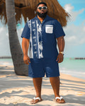 Big & Tall Hawaiian Colorblock Graphic Jeans for big men view 2