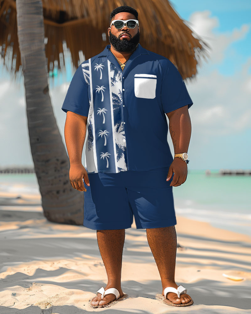 Big & Tall Hawaiian Colorblock Graphic Jeans for big men view 2