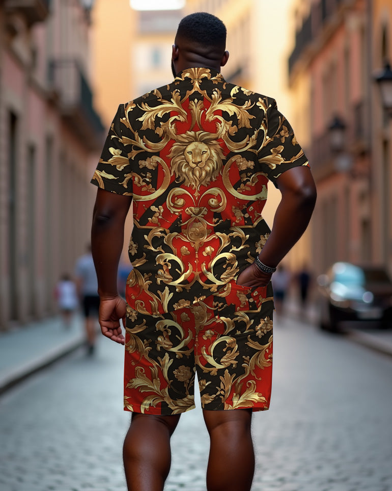 Big & Tall Graphic T-Shirt Shorts Set for big men view 2
