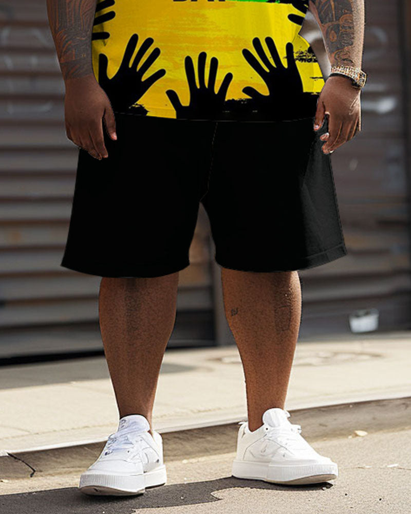 Big & Tall Juneteenth T-Shirt Shorts Set for big men view 4