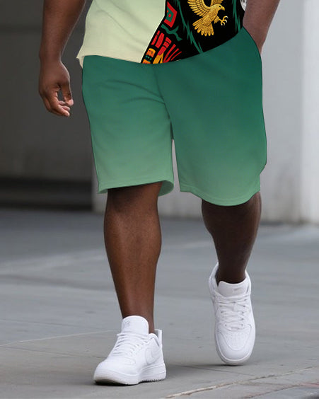 Big & Tall Gradient Polo Shorts Set for big men view 3