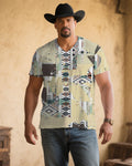 Big & Tall Khaki Western Denim T-Shirt for big men view 1