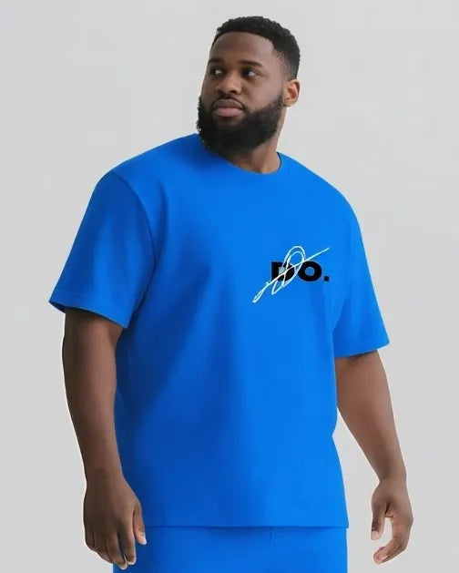 Big & Tall Graphic Streetwear Two-piece Set for big men view 13