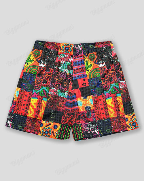 Big & Tall Hawaiian Graphic Graffiti Athletic Shorts for big men