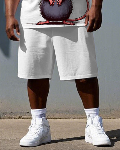 Big & Tall Graphic T-Shirt Shorts Set for big men view 3
