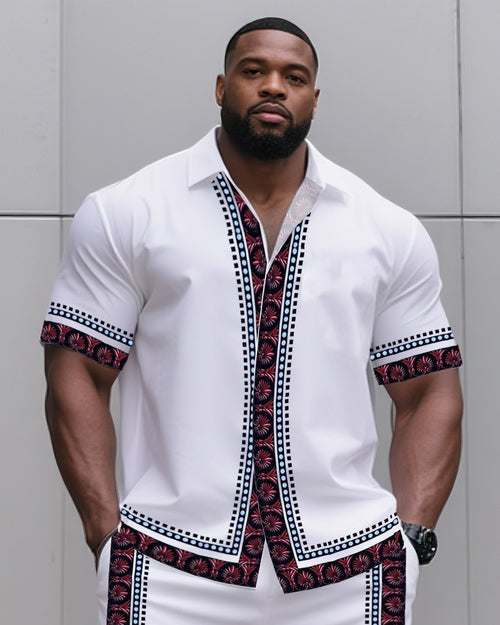 Big & Tall Graphic T-Shirt Shorts Set for big men view 2