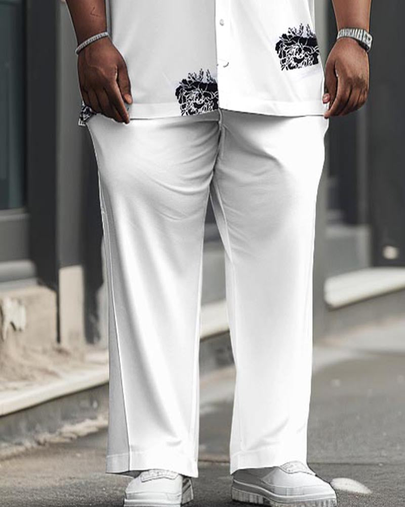Big & Tall Graphic Floral Business Casual Jeans for big men view 3