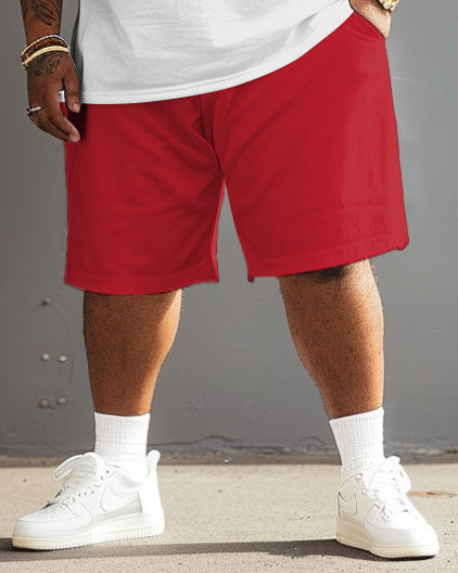 Big & Tall Graphic Streetwear T-Shirt Shorts Set for big men view 3