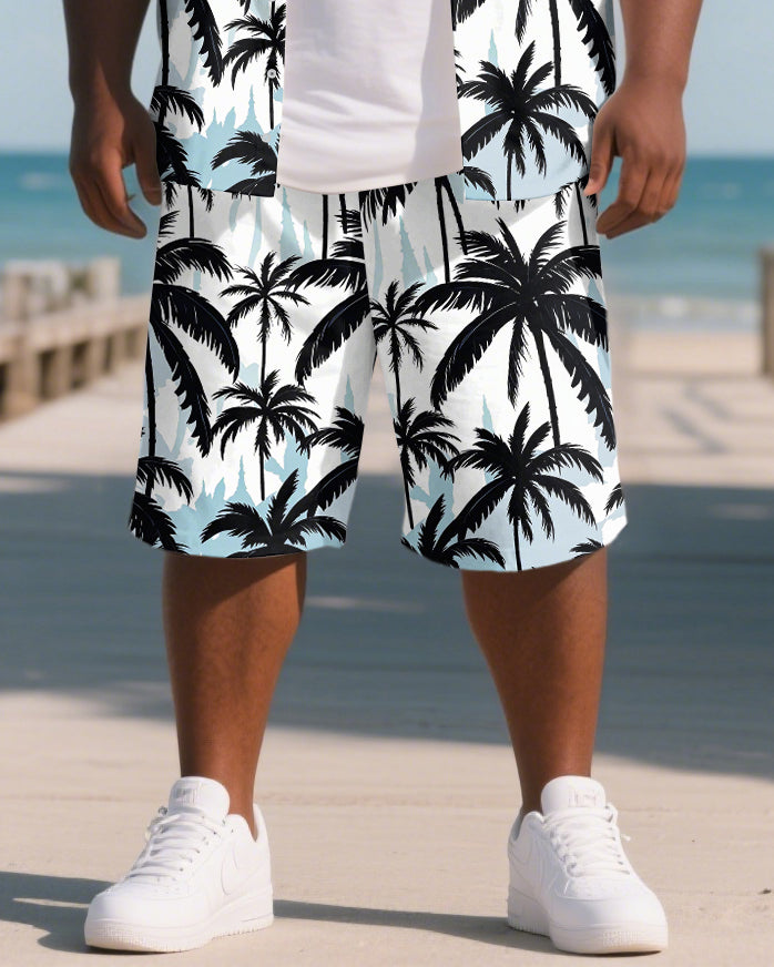 Big & Tall Hawaiian T-Shirt Shorts Set for big men view 3