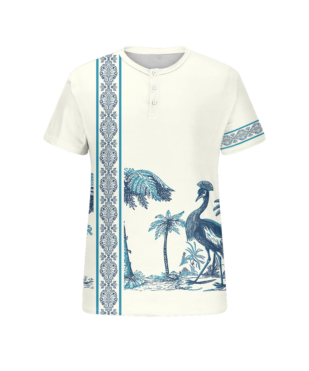 Big & Tall Blue Hawaiian Graphic T-Shirt for big men view 4