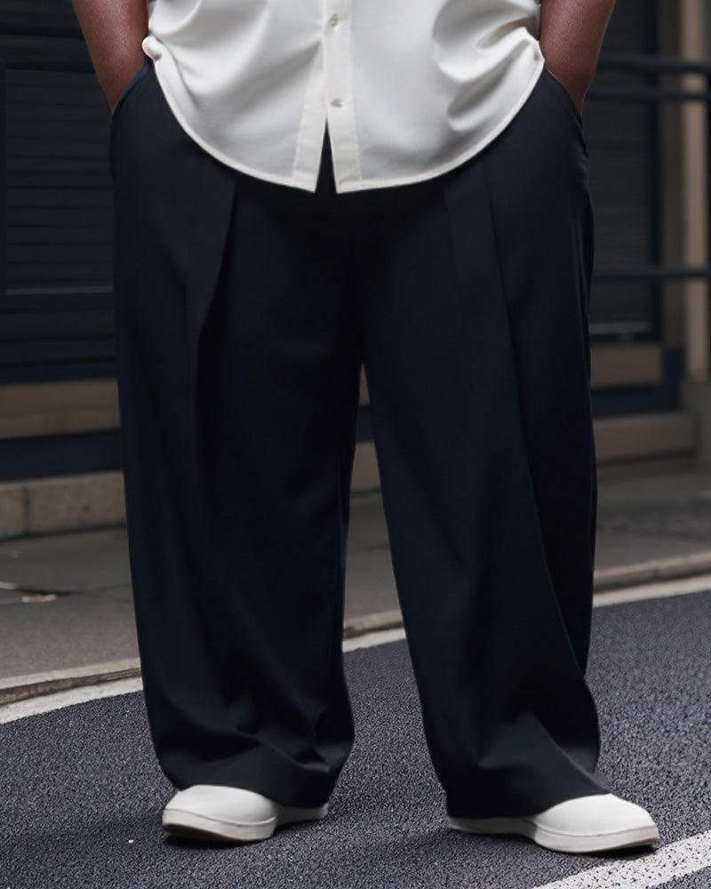 Big & Tall Solid Color Two-piece Set for big men view 2