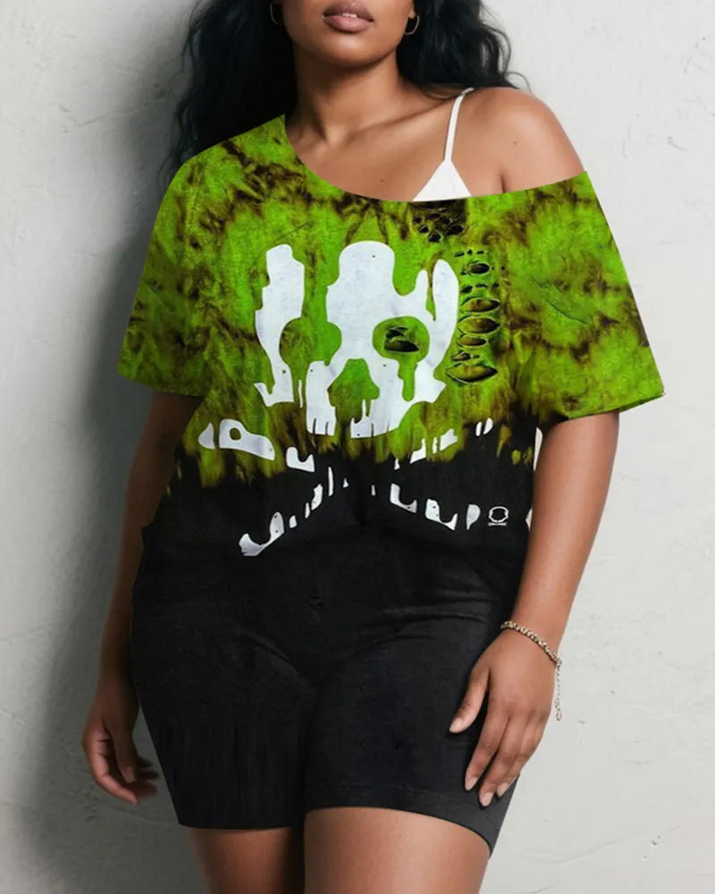 Big & Tall Green Gradient Graphic Two-piece Set for big men view 1