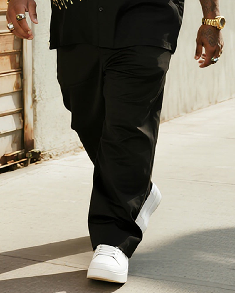 Big & Tall Black Juneteenth T-Shirt Pants Set for big men view 3