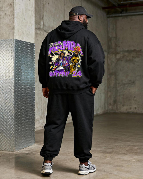Big & Tall Graphic Athletic Hoodie Sweatpants Set for big men view 1