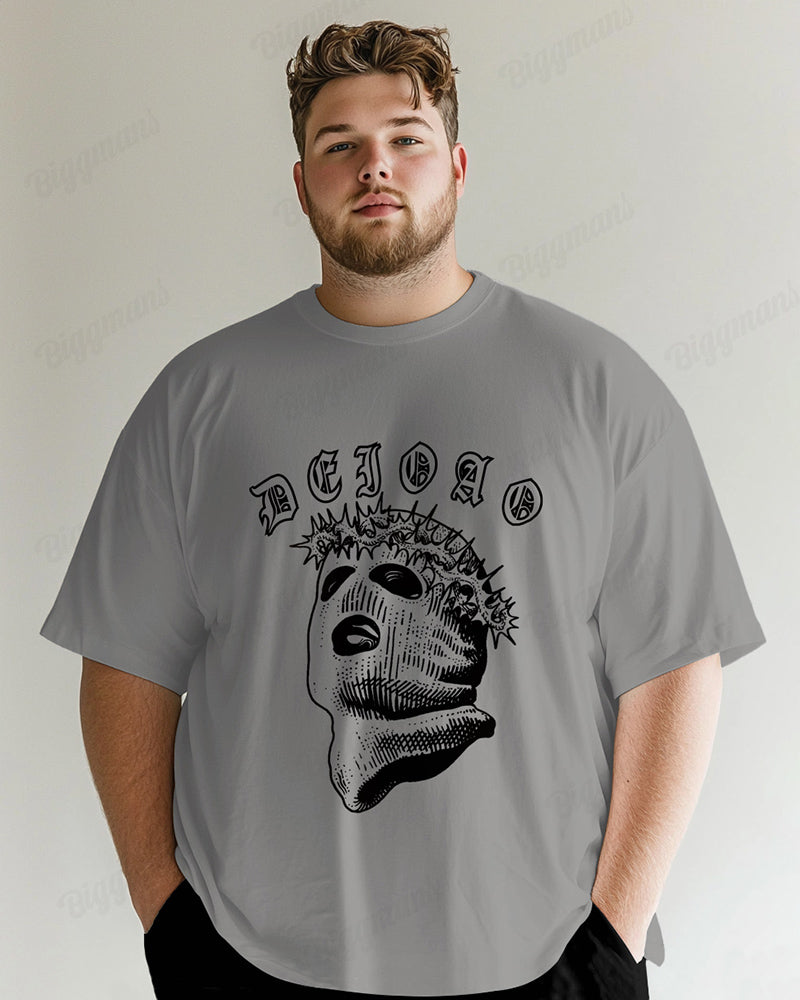 Big & Tall Solid Color Streetwear T-Shirt for big men view 3