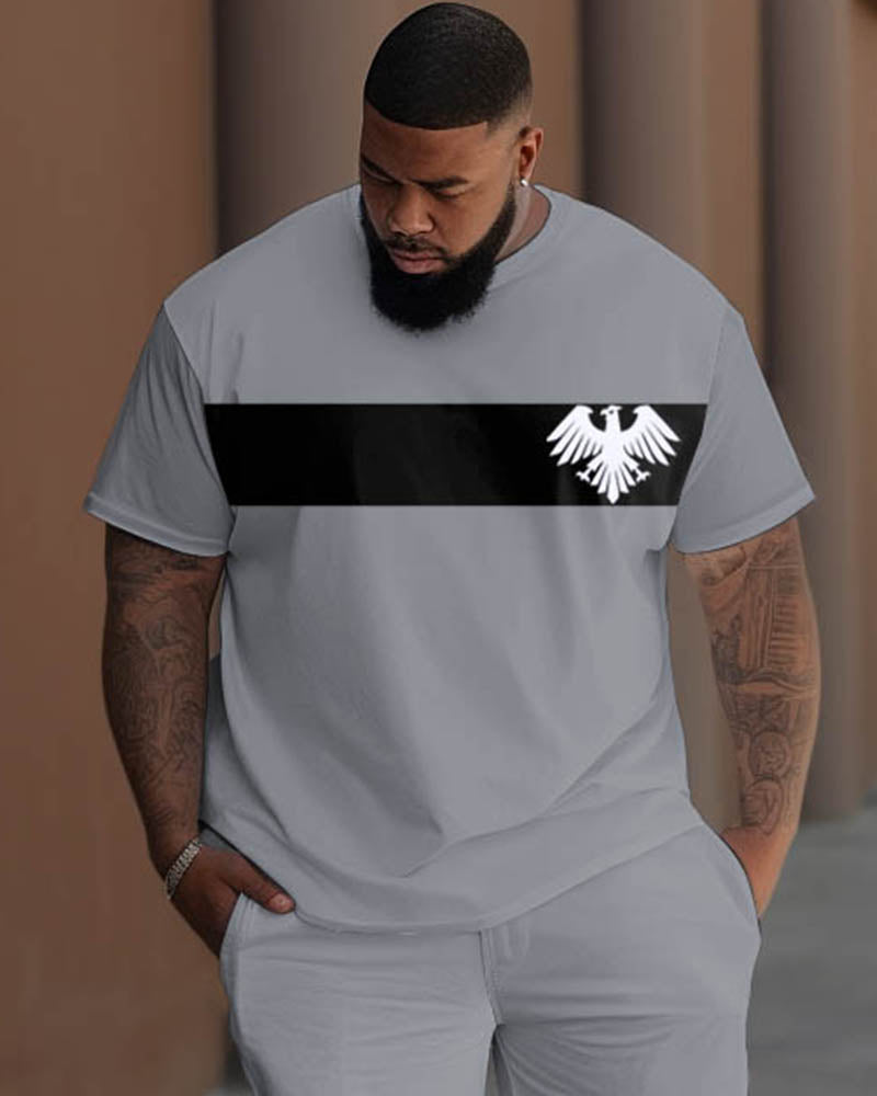 Big & Tall Graphic T-Shirt Pants Set for big men view 2