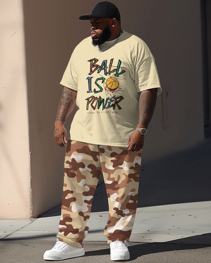 Big & Tall Graphic Camouflage Two-piece Set for big men view 1