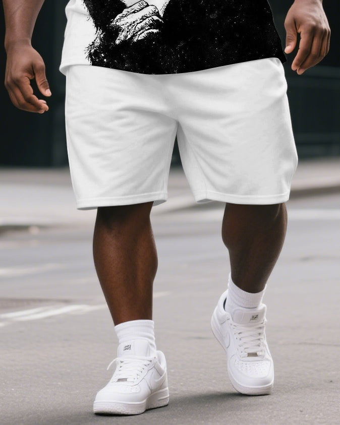 Big & Tall Graphic T-Shirt Shorts Set for big men view 3