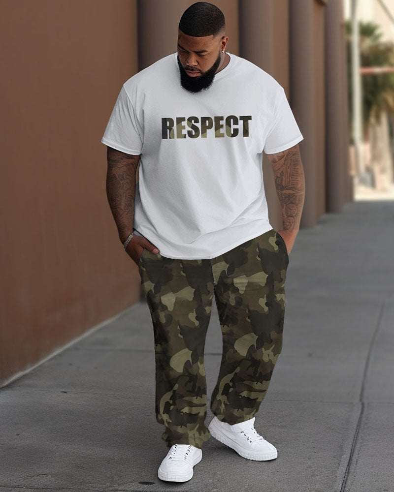 Big & Tall Camouflage Streetwear Two-piece Set for big men view 1