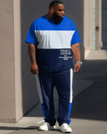 Big & Tall Colorblock Graphic Two-piece Set for big men view 1