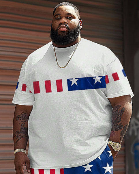 Big & Tall Graphic T-Shirt Shorts Set for big men view 3