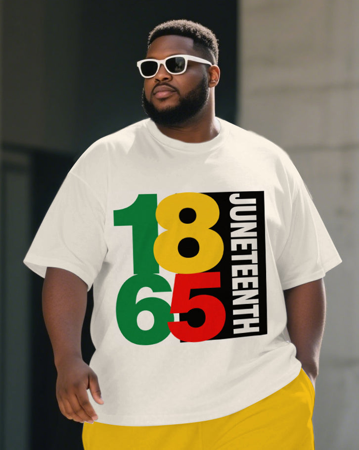 Big & Tall Juneteenth T-Shirt Shorts Set for big men view 2