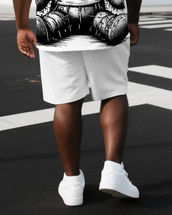 Big & Tall Graphic T-Shirt Shorts Set for big men view 3