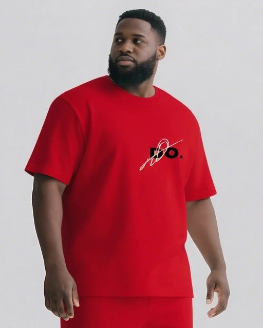 Big & Tall Graphic Streetwear Two-piece Set for big men view 11