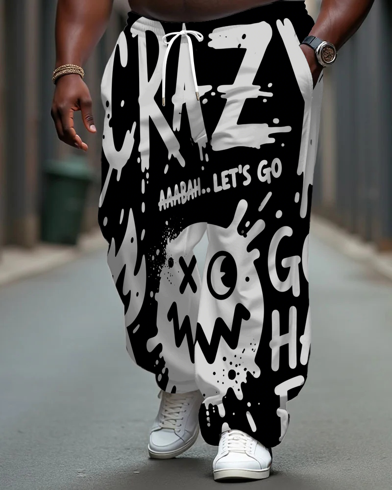 Big & Tall Graffiti Streetwear Pants for big men
