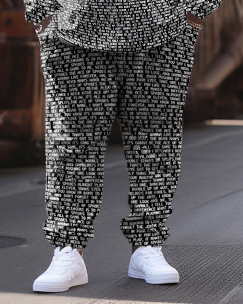 Big & Tall Graphic Streetwear Hoodie Sweatpants Set for big men view 6
