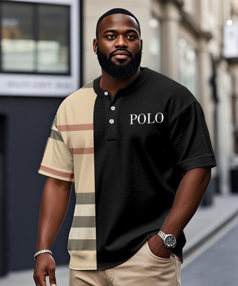 Big & Tall Black Striped Graphic T-Shirt for big men view 1