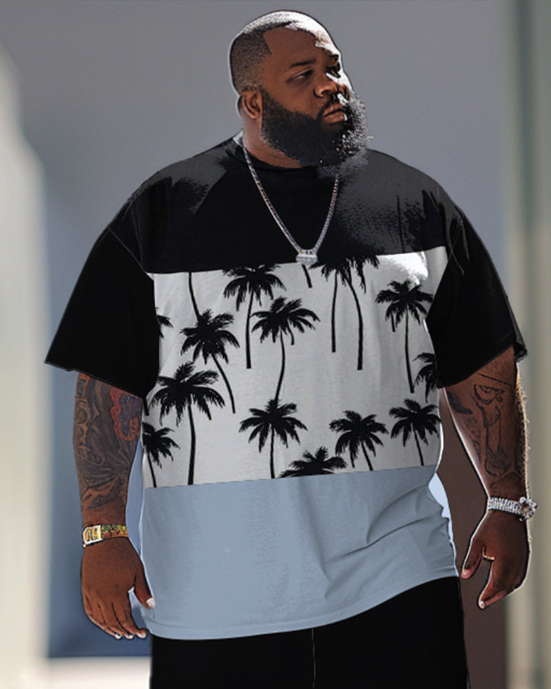 Big & Tall Colorblock T-Shirt Pants Set for big men view 2