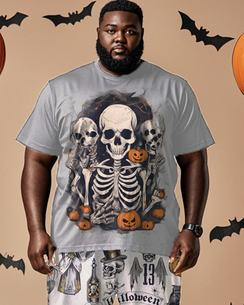 Big & Tall Skull T-Shirt Pants Set for big men view 2