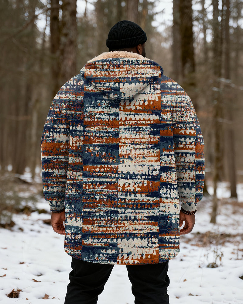 Big & Tall Striped Vintage Hoodie for big men view 3