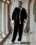 Big & Tall Colorblock Solid Color Two-piece Set for big men view 1
